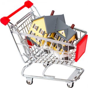 Image of two story home in shopping cart