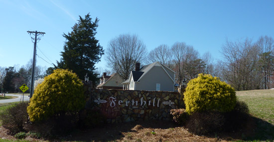 Entrance sign to Fernhill Community