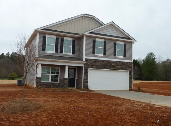 Two story new home in Lexington, NC with two car attached garage