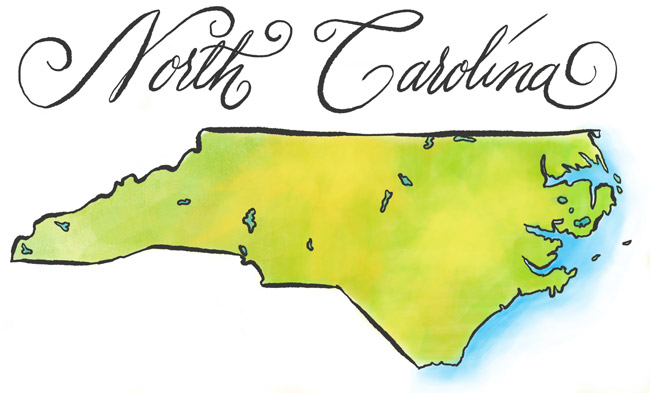 graphic outline of north carolina map