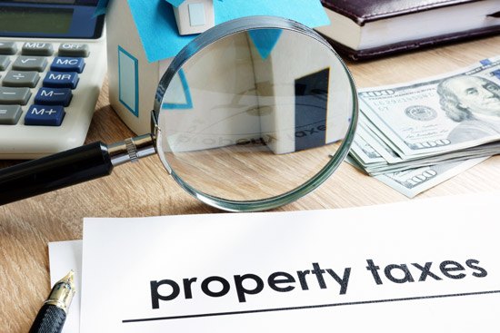 paper displaying property taxes