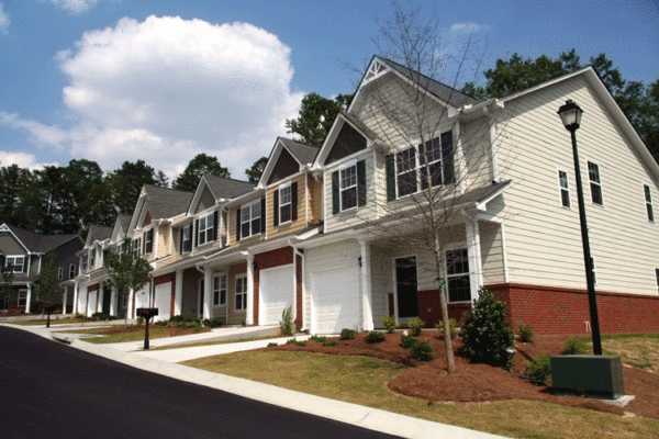 Two story townhomes with garage space