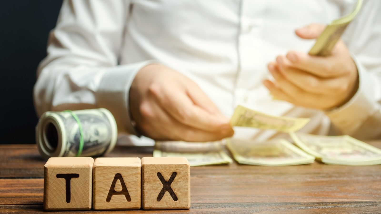 image of tax in wooden cubes